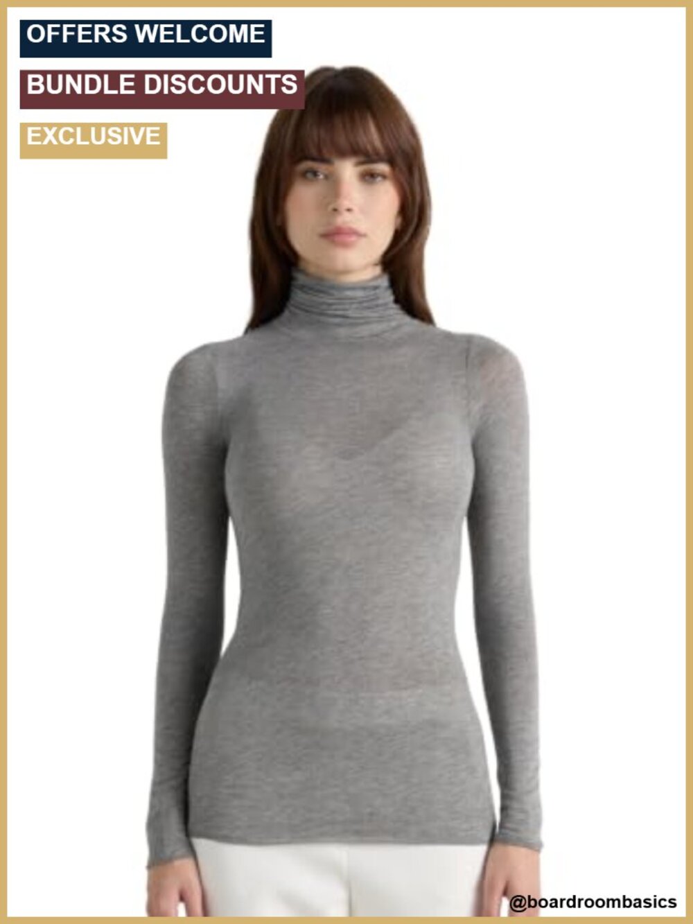 High Collar Ultralight Modal Cashmere Blend Turtleneck Base Layer Top